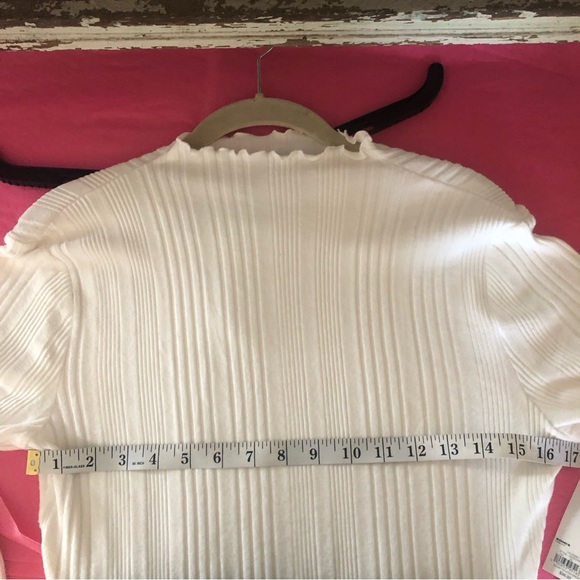NWT. SO Ivory Cotton Knit Ribbed Mock Neck Skater Dress. Medium - Picture 6 of 8